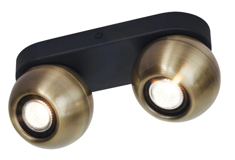 Fantasia Triton ceiling spot 2-light adjustable black/gold GU10 excl.