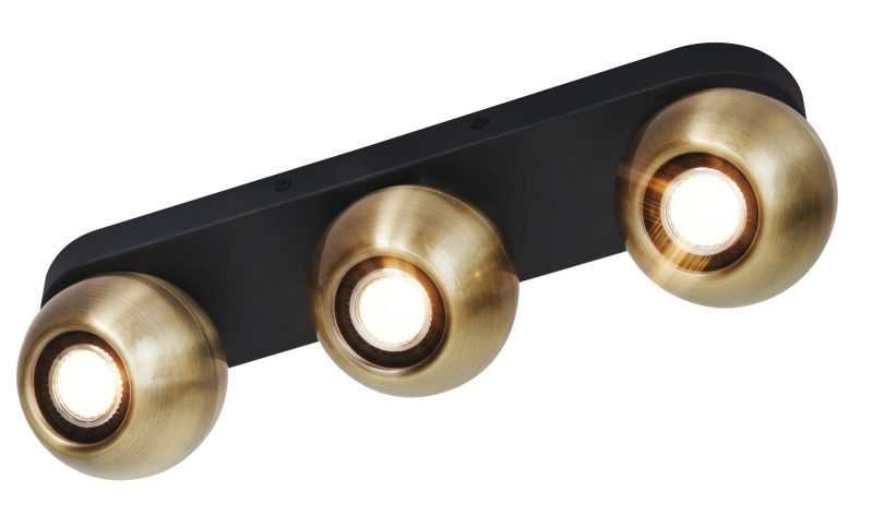 Fantasia Triton adjustable ceiling lamp 3-light black/bronze GU10