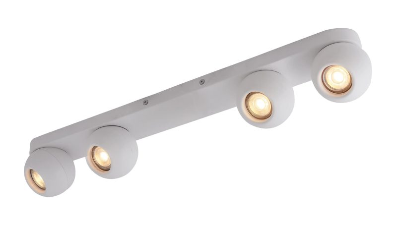 Fantasia Triton plafonnier orientable 4 spots blanc, GU10 excl.