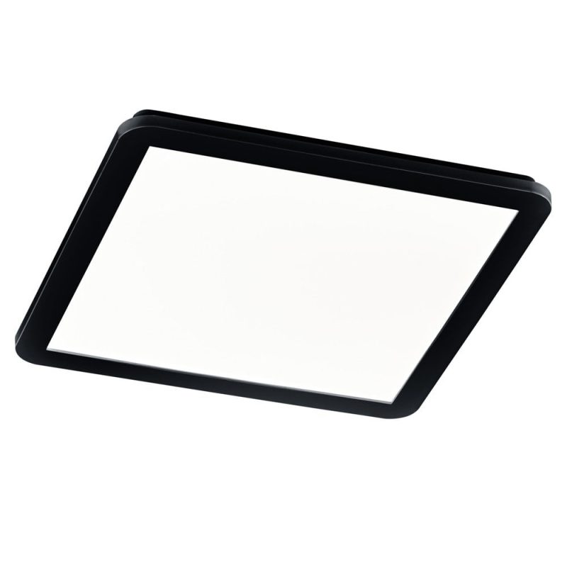 Trio Lighting Lampada da soffitto 40cm quadrata nera 22W 3000K dimmerabile con interruttore normale