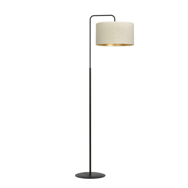 Emibig Jammerbugt vloerlamp gebogen beige rond 1x E27
