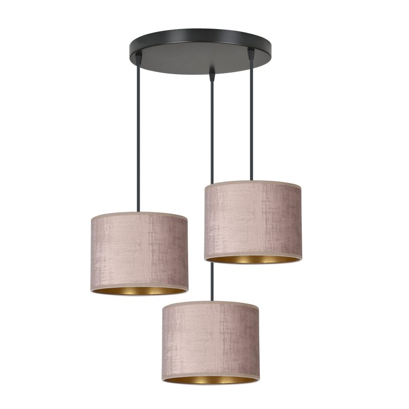 Emibig Norddjurs lampada a sospensione 3 lampade rosa paralumi rotondi 3x E27