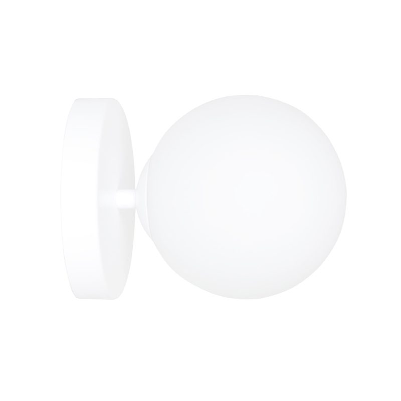 Emibig Applique murale bianca Odder con 1 lampadina in vetro bianco E14