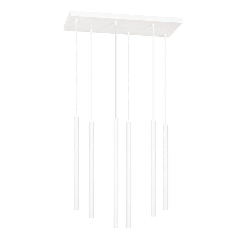 Emibig Syddjurs brede hanglamp met lange kokers wit 2cm diameter 6x G9