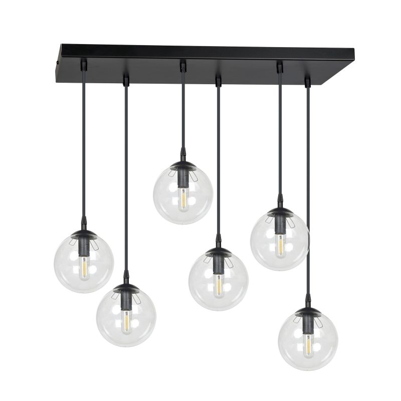 Emibig Glostrup falling balls for dining table transparent 14 cm with E14 lamps