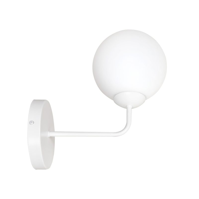 Emibig Lahti lampada da parete bianca semplice con vetro bianco 1x E14