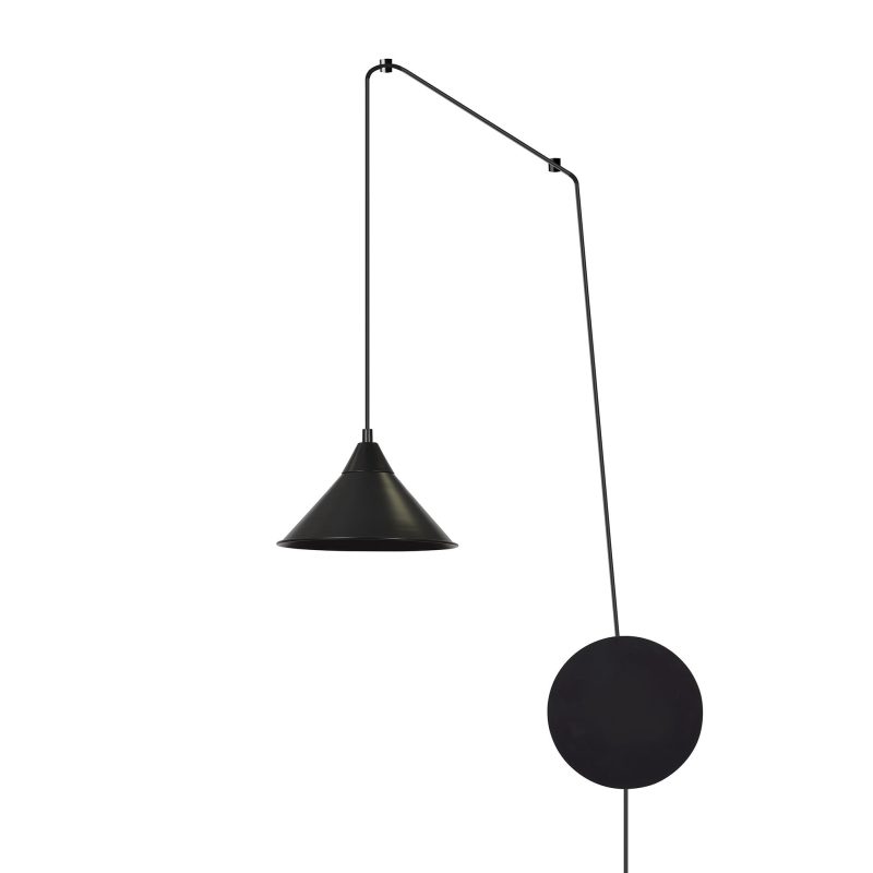 Emibig Joensuu 1L Wandleuchte Pendelleuchte Schwarz 1x E27