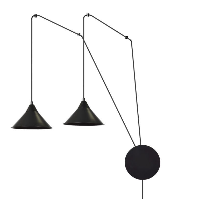 Emibig Joensuu 2L Wandleuchte Pendelleuchte Schwarz 2x E27