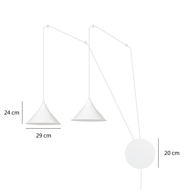 Emibig Joensuu 2L witte wandlamp pendellamp 2x E27