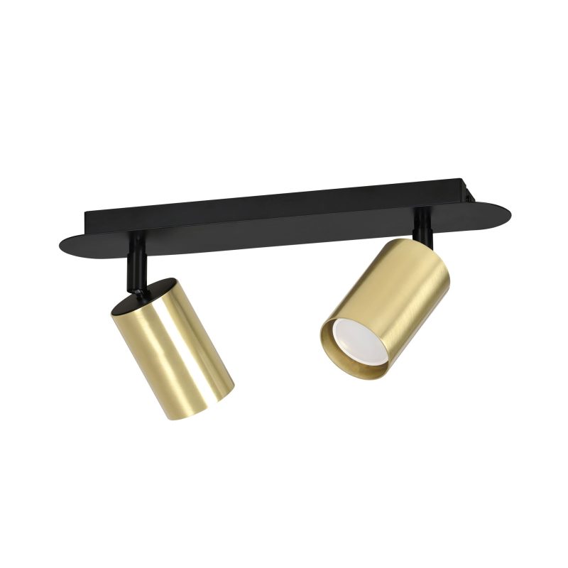 Emibig Kokkola 2L lampada da soffitto nera e dorata 2x GU10 orientabile