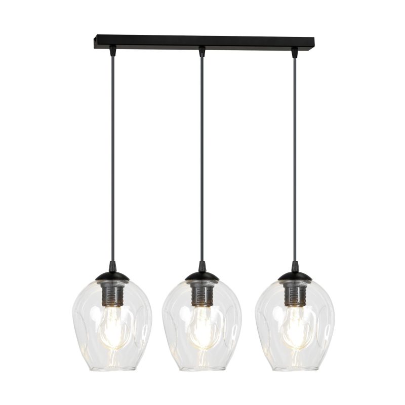 Emibig Nokia lange 3L transparant glas hanglamp 3x E27