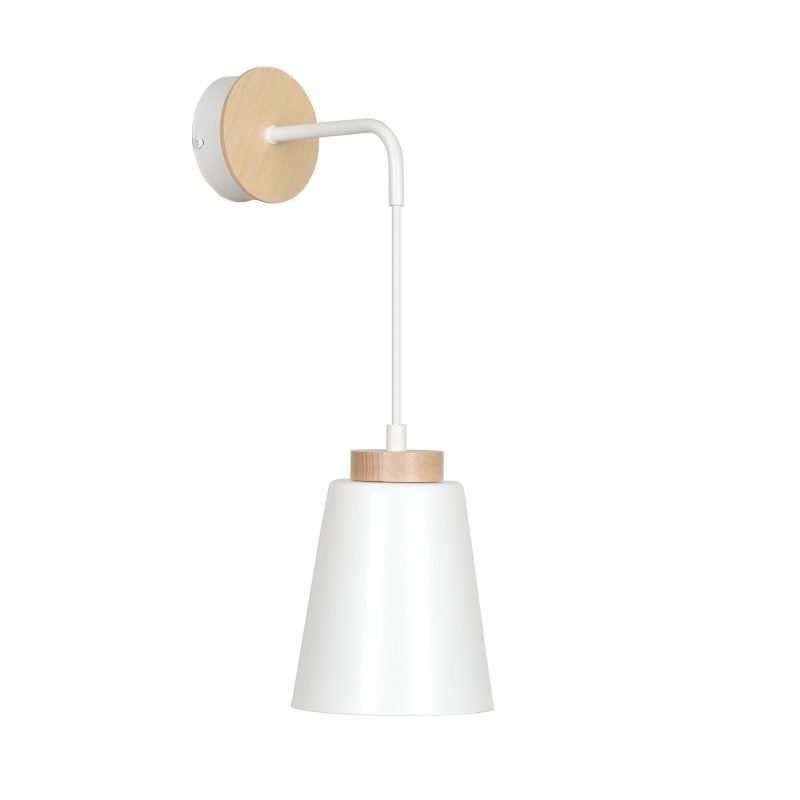 Emibig Kaarina wit met hout wandlamp 1x E27