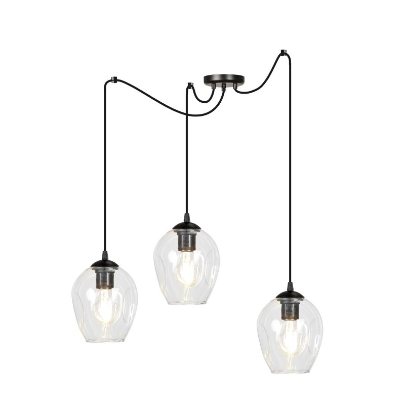 Emibig Malmo transparent 3L pendant E27 decentralizable