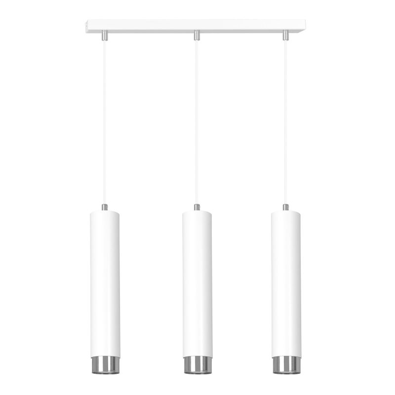 Emibig Gavle 3L blanc pendel GU10 avec finition chrome