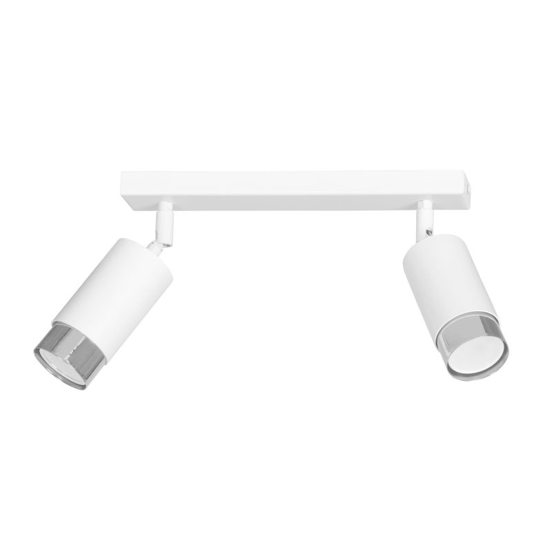 Emibig Boras doppio faretti da soffitto GU10 bianco e cromo finitura di lusso