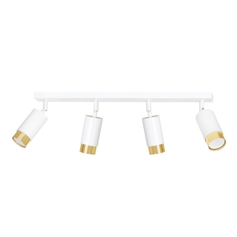Emibig Boras 4L faretti da soffitto bianchi con finitura dorata orientabili GU10