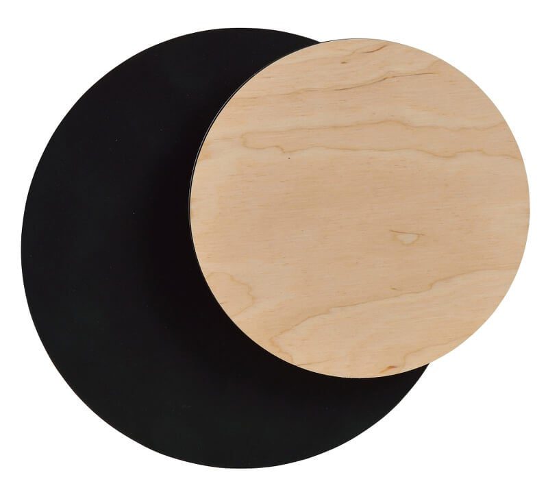 Emibig Kalmar negro con lámpara de pared de madera círculo 1x G9