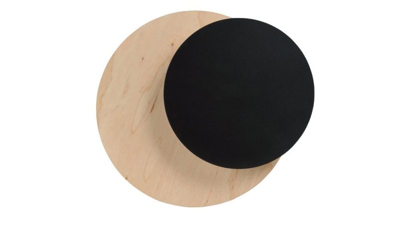 Emibig Lámpara de pared Kalmar de madera con círculo negro 1x G9