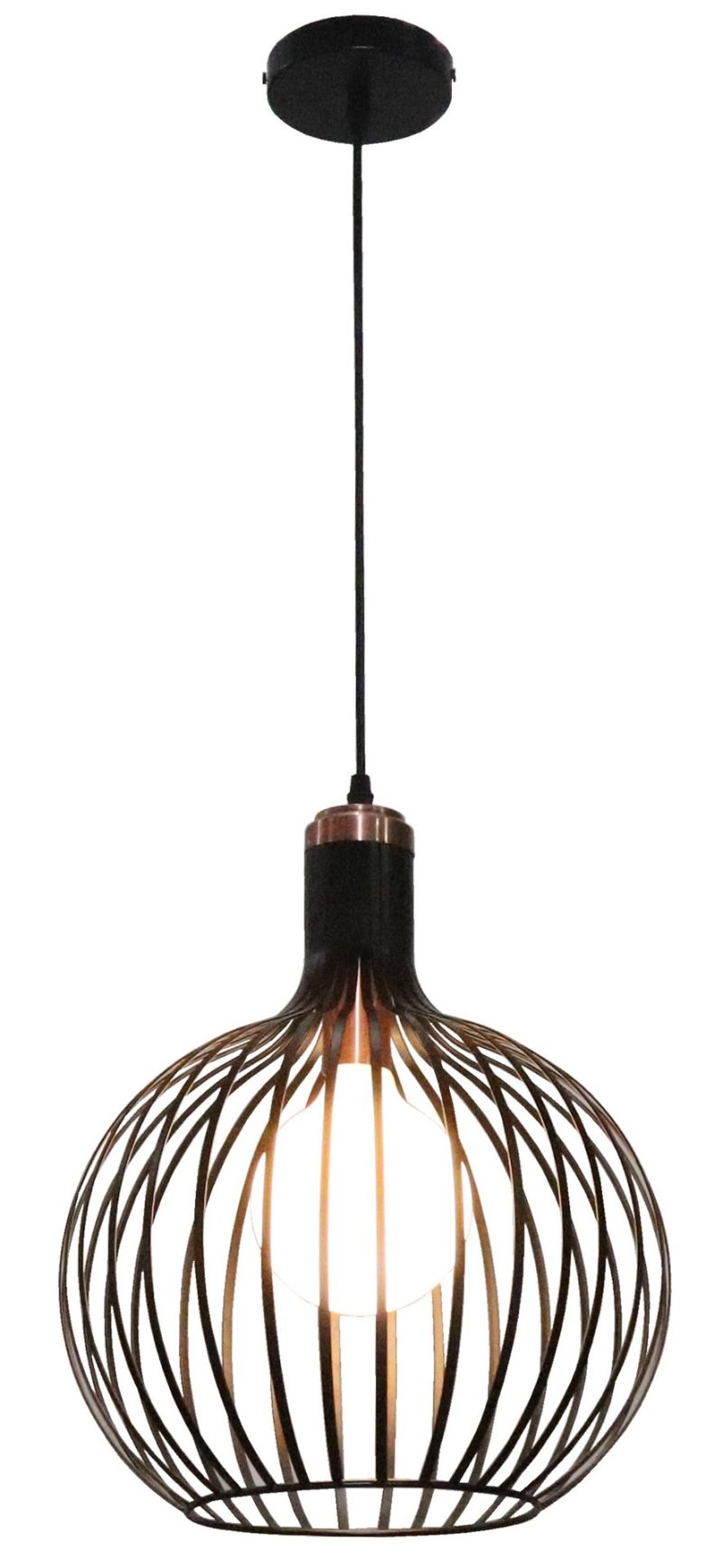 Fantasia Lampada a sospensione Raga 1x E27 nero e rame Ø35 cm, altezza 41 cm
