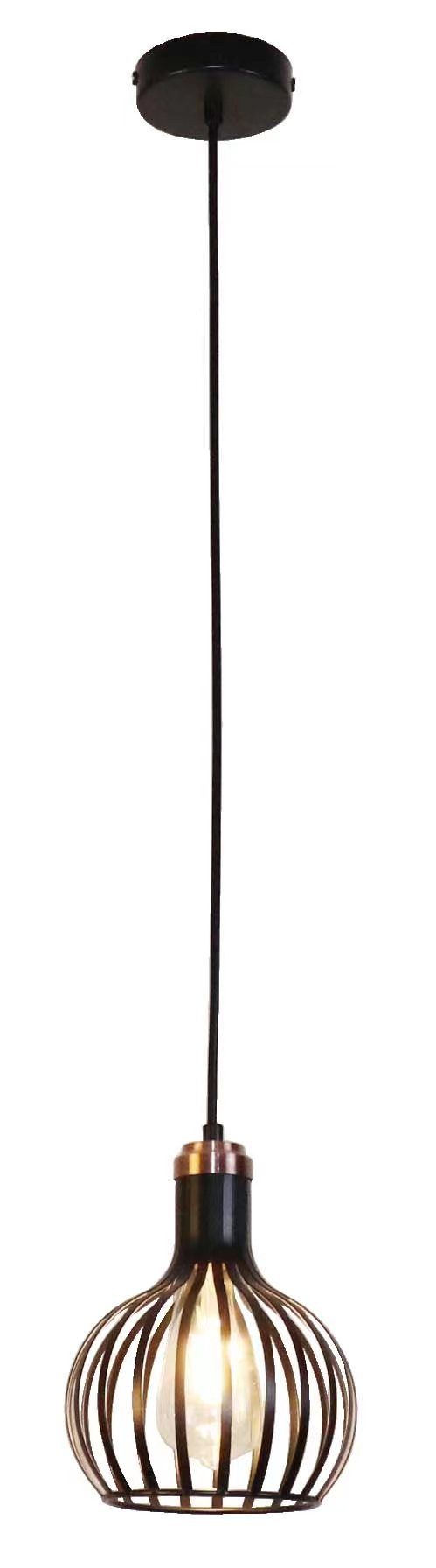Fantasia Lampada a sospensione Raga 1x E27 nero e rame Ø16 cm