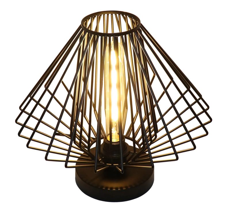 Fantasia Davos tafellamp zwart, staal, E27 fitting, diameter 35 cm, IP20
