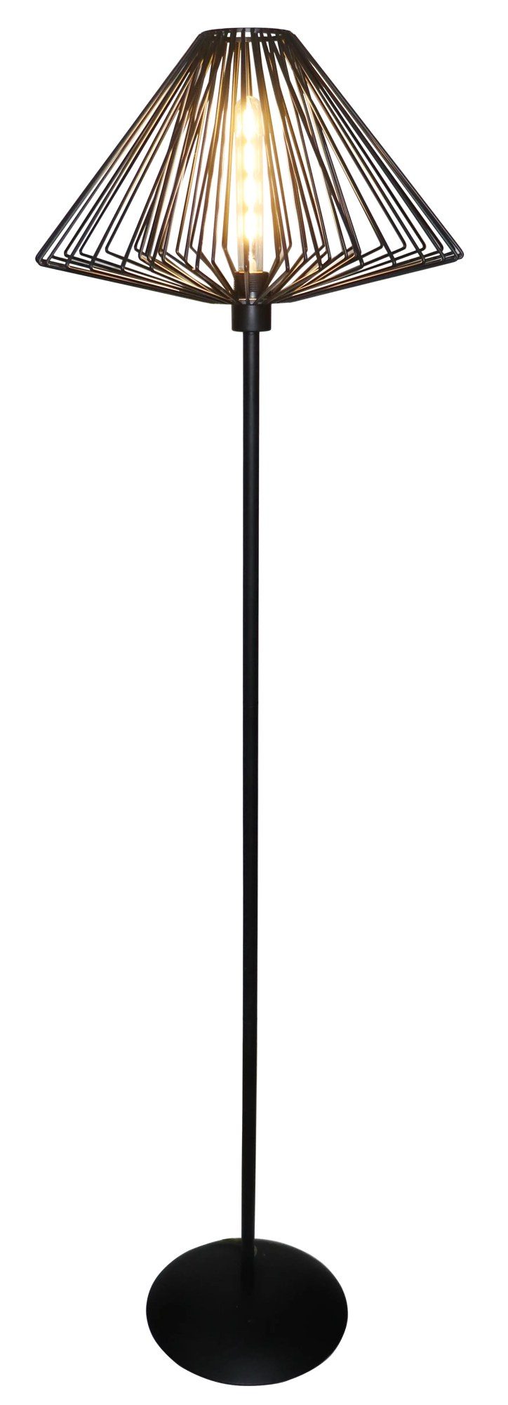 Fantasia Davos vloerlamp zwart, staal, E27 fitting, IP20