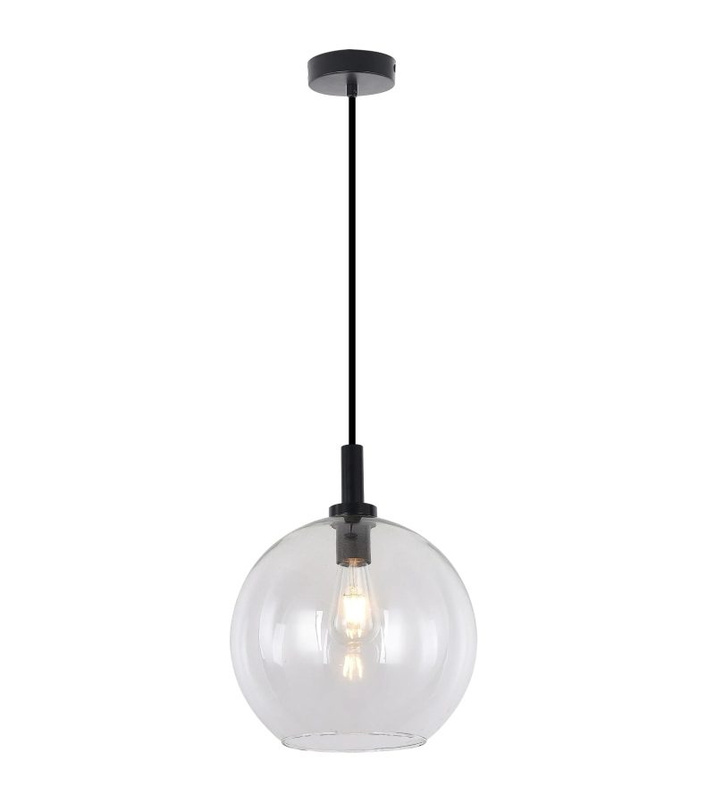 Fantasia Lampada a sospensione Osira E27 nero, vetro Ø300mm, IP20