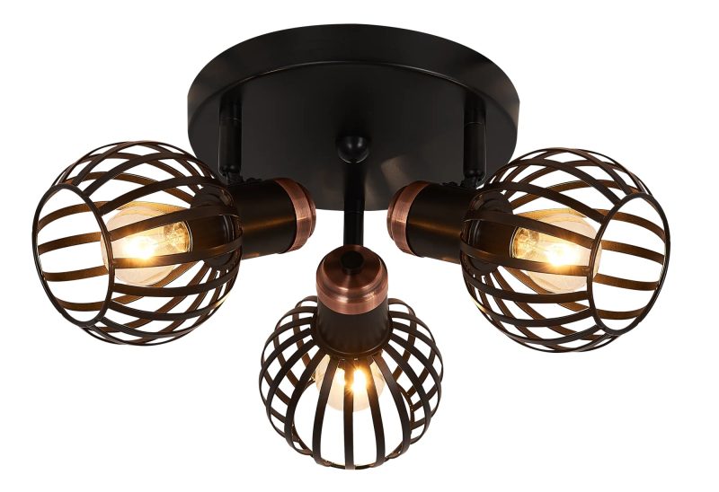 Fantasia Janeiro Deckenleuchte 3x E14 schwarz/bronze Stahl Ø390 mm