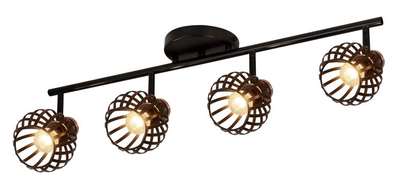 Fantasia Janeiro Deckenleuchte Balken 4 Lichtpunkte schwarz/bronze