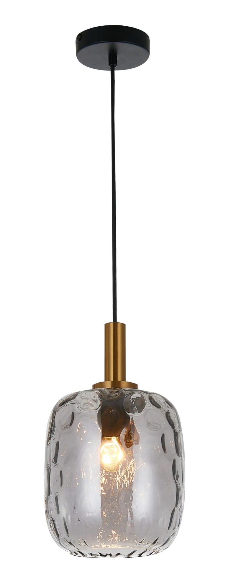 Fantasia Lampada a sospensione Okiru E27 nero, vetro grigio cenere Ø180mm