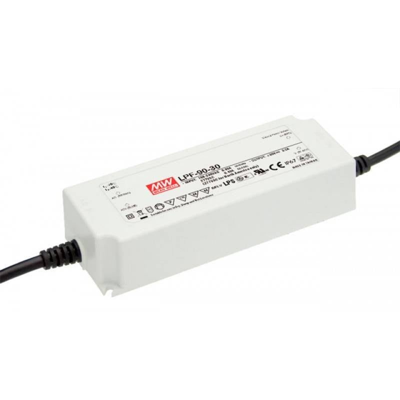 Meanwell LED driver 0-90W dimbaar 24V IP67 kunststof
