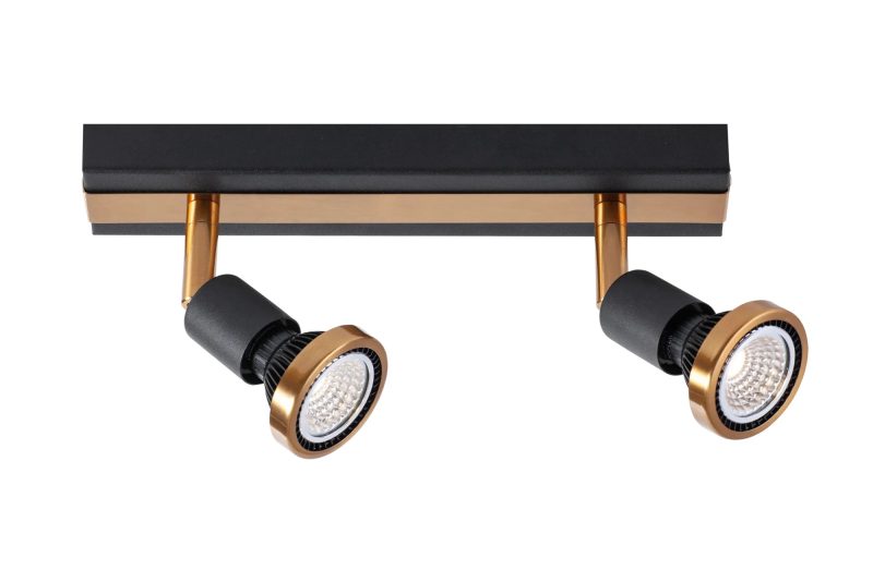 Fantasia Robus faretto doppio da soffitto GU10 LED 5W dimmerabile nero/bronzo