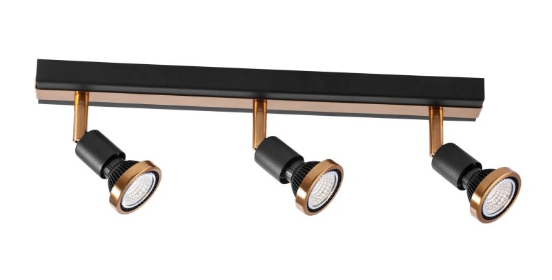 Fantasia Robus ceiling spotlight 3-light black/bronze GU10 LED 5W dimmable
