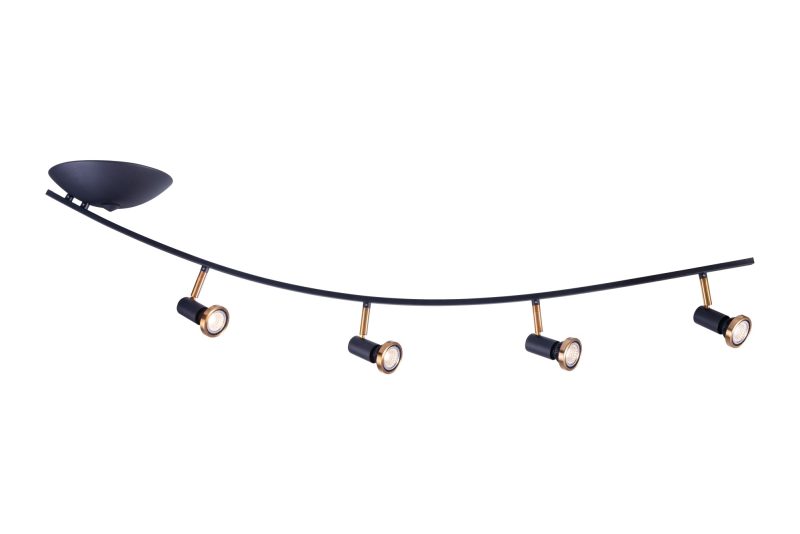 Fantasia Xzibit ceiling spotlight 4-light adjustable black/bronze GU10 LED 5W dimmable