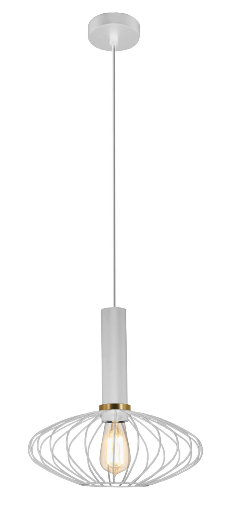 Fantasia Noah bolvormige hanglamp metaal wit/goud, E27 fitting