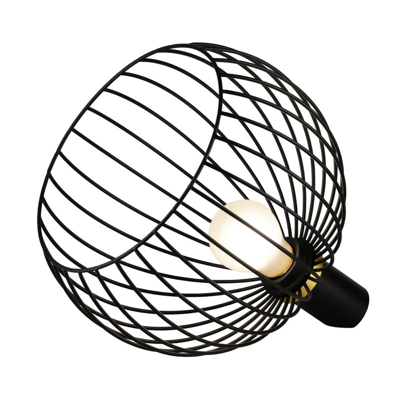 Fantasia Lampe de table Oonah acier noir/or, ø250mm, culot E27