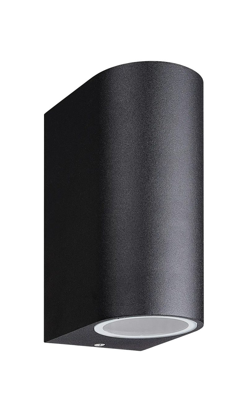 Fantasia Applique Flux R da esterno nera, 2x GU10, alluminio