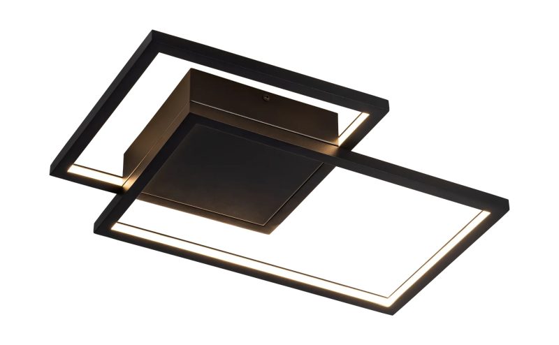 Fantasia Nori LED ceiling light rectangular black 44W 3000K dimmable