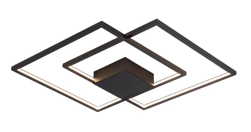 Fantasia Nori grande applique e plafoniera LED 56W dimmerabile nero 3000K