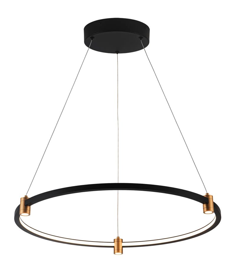 Fantasia Trendsy LED-Pendelleuchte 37W horizontal Ø600mm schwarz/gold