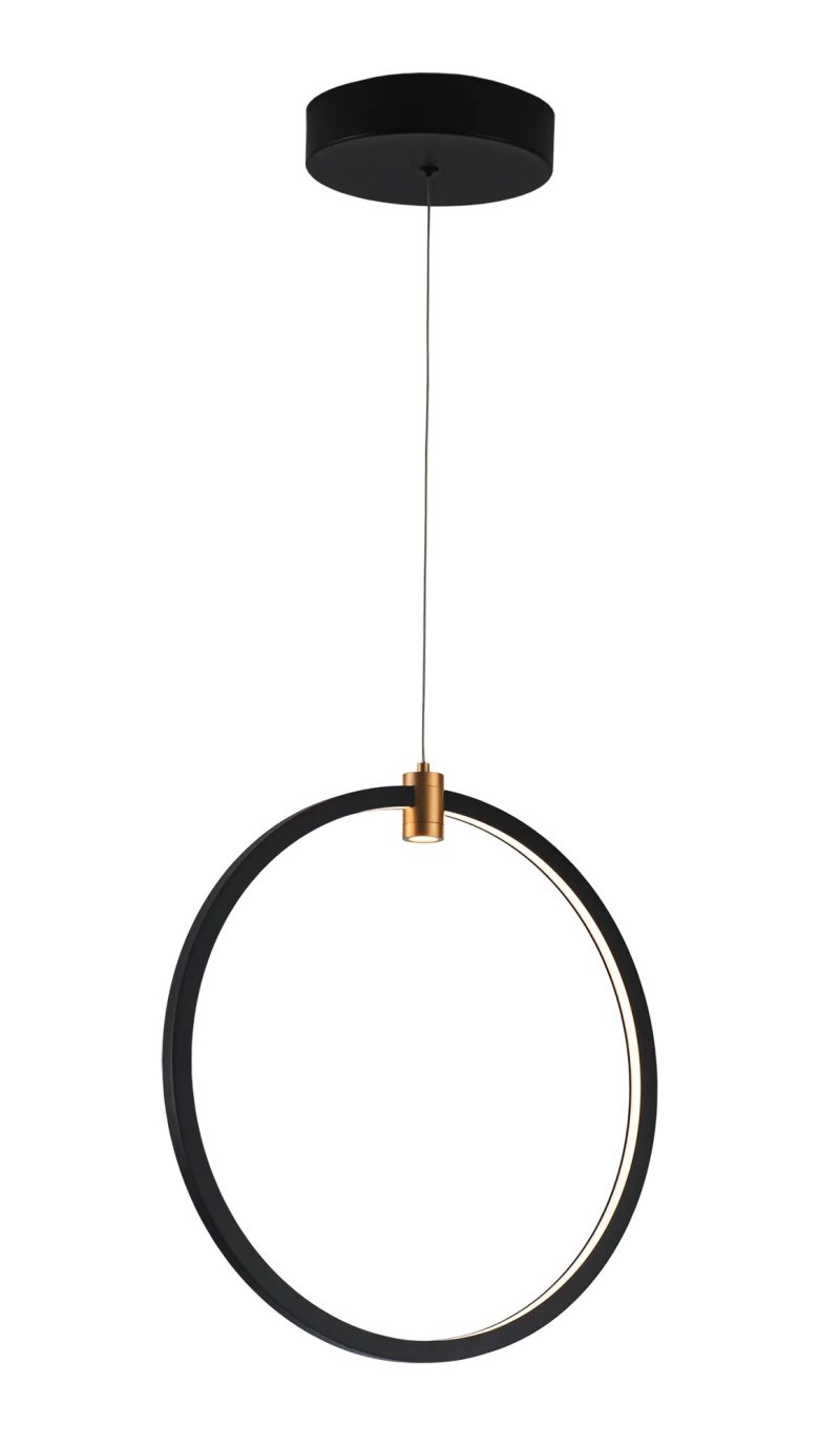 Fantasia Magico LED-Pendelleuchte 24W vertikal schwarz-gold Ø400mm