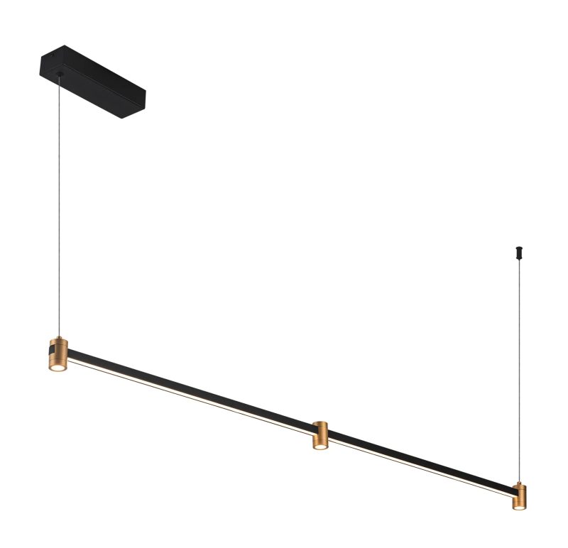 Fantasia Trendsy LED pendant light 1200mm black and gold, dimmable