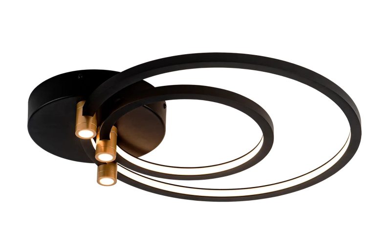 Fantasia Magico LED-Deckenleuchte dimmbar schwarz/gold Ø250+Ø400mm