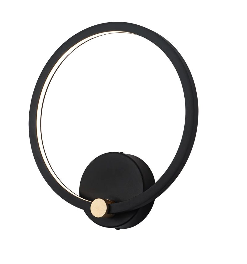 Fantasia Applique LED Magico 12W 3000K nero e oro Ø320mm dimmerabile