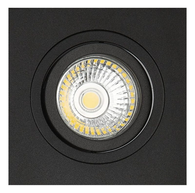 Fantasia Zoom I spot encastrable carré noir, GU10 5W LED dimmable