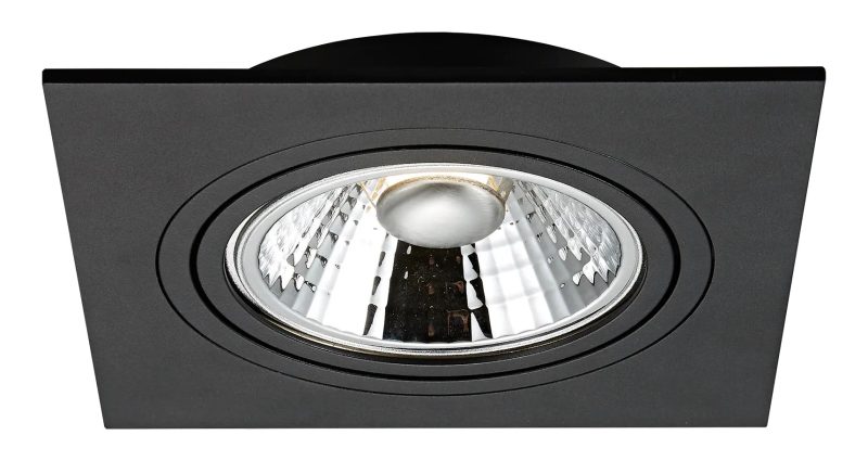 Fantasia Zoom AR111 inbouwspot vierkant zwart, AR111 fitting 12,4W