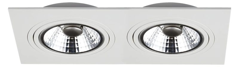 Fantasia Zoom AR111 spot encastrable rectangulaire blanc 2 feux avec lampes