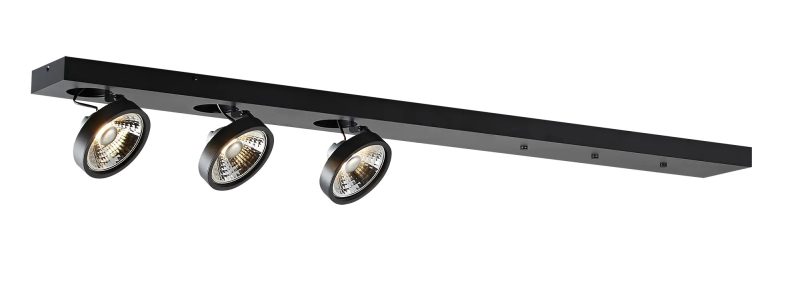 Fantasia AEON-3 XL plafondbasis zwart 1200mm, 3x AR111 LED incl.