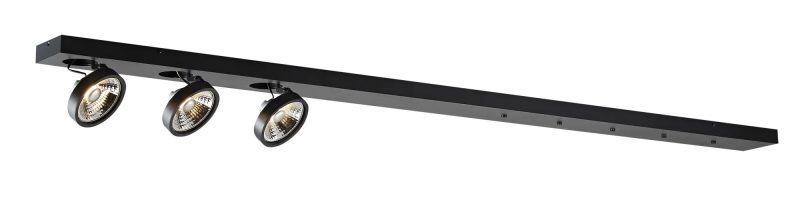 Fantasia AEON-3 XXL plafondbasis zwart 1800mm, 3x AR111 LED dimbaar