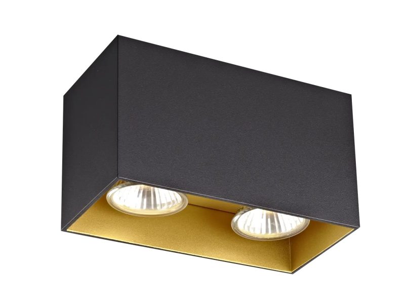 Fantasia Babar Deckenlampe eckig schwarz/gold 2x GU10 exkl. (max. 50W)